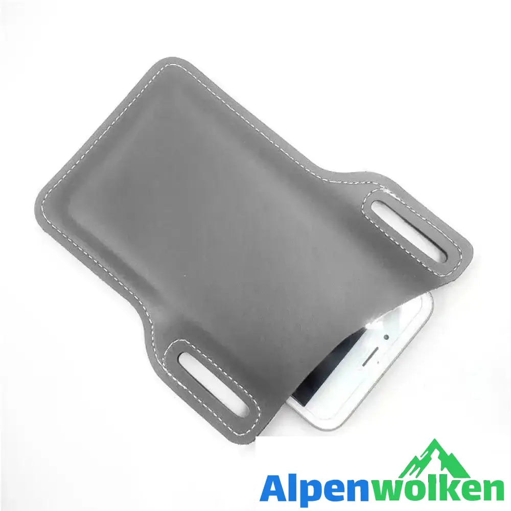 Alpenwolken - Retro Gürteltasche Handytasche Grau