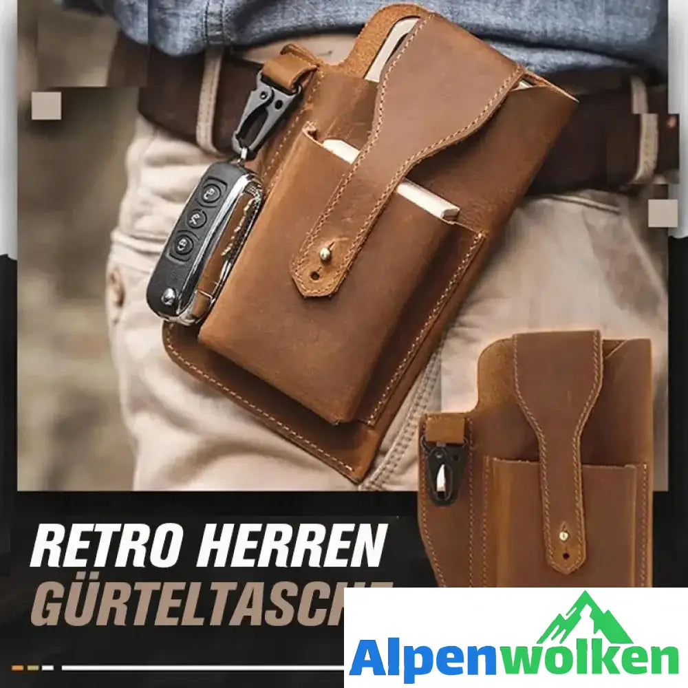 Alpenwolken - Retro Herren Gürteltasche