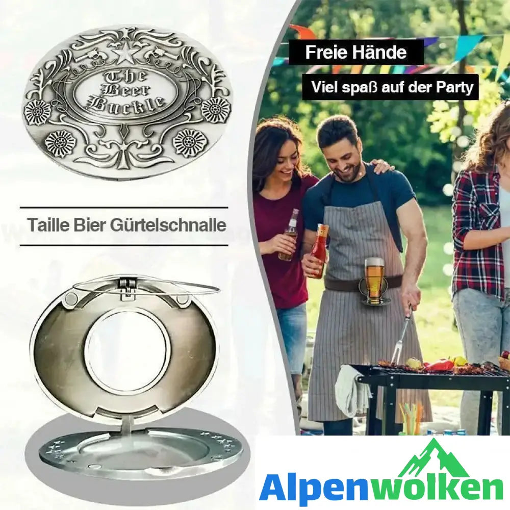 Alpenwolken - Retro Metall Bier Gürtelschnalle，befreien Hände Klassisch