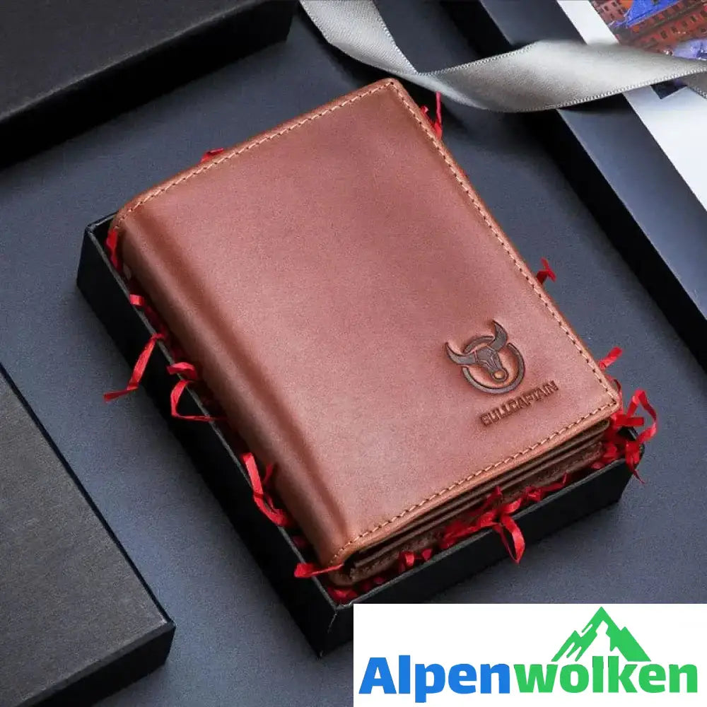 Alpenwolken - RFID kurze Geldbörse Für Herren Braun