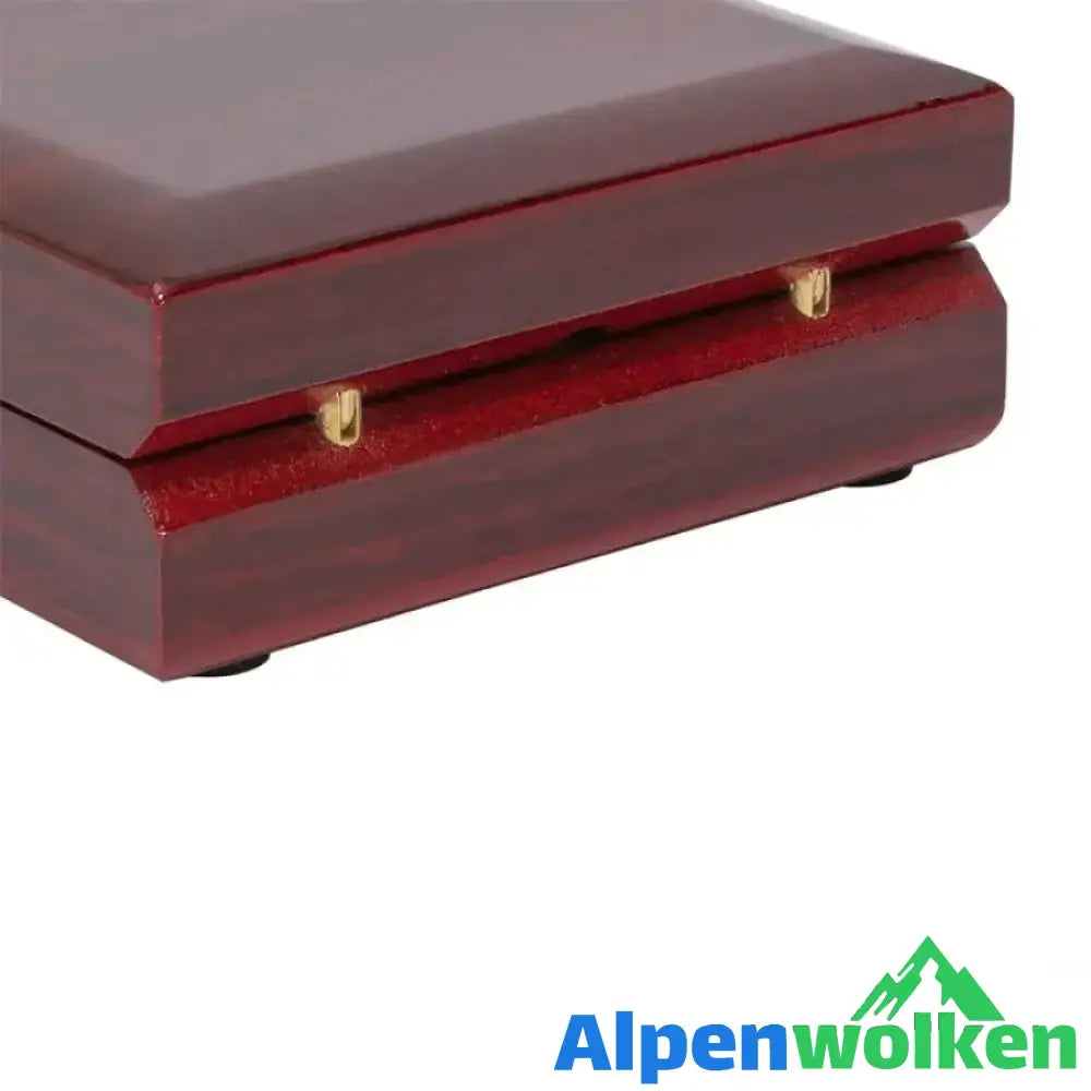 Alpenwolken - Rote LED-Lampe aus Holz Schmuckkästchen