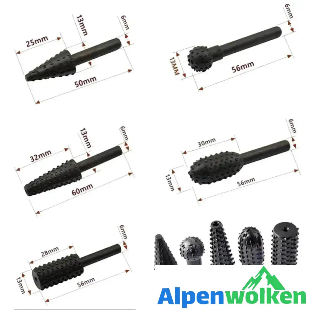 Alpenwolken - Rotierend-Hartmetall-Bohrer Set (10 Stk im Set)