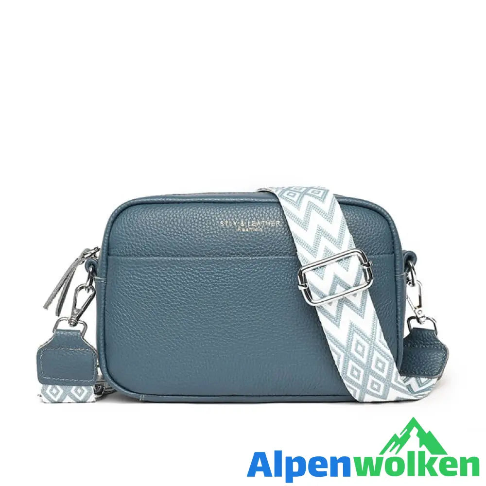 Alpenwolken - Roxana Luxus-Ledertasche Blau