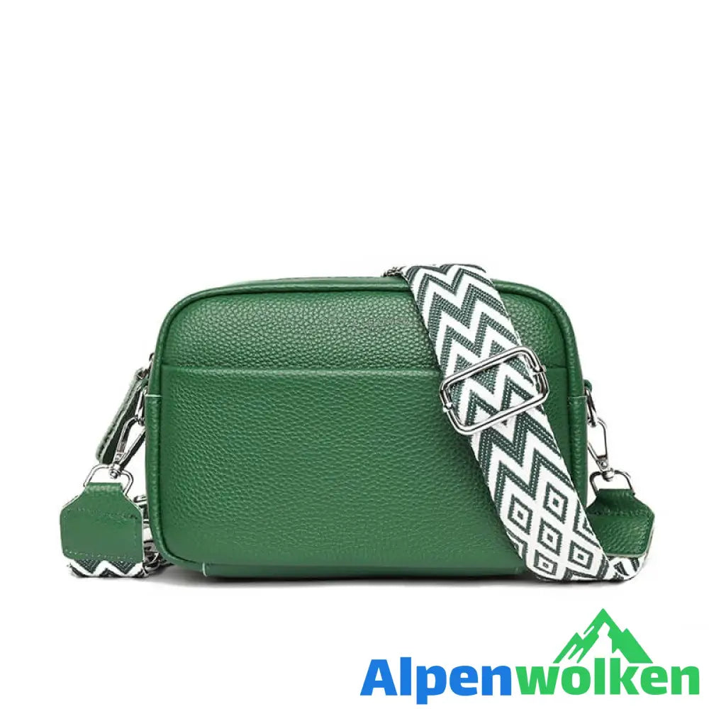 Alpenwolken - Roxana Luxus-Ledertasche Grün