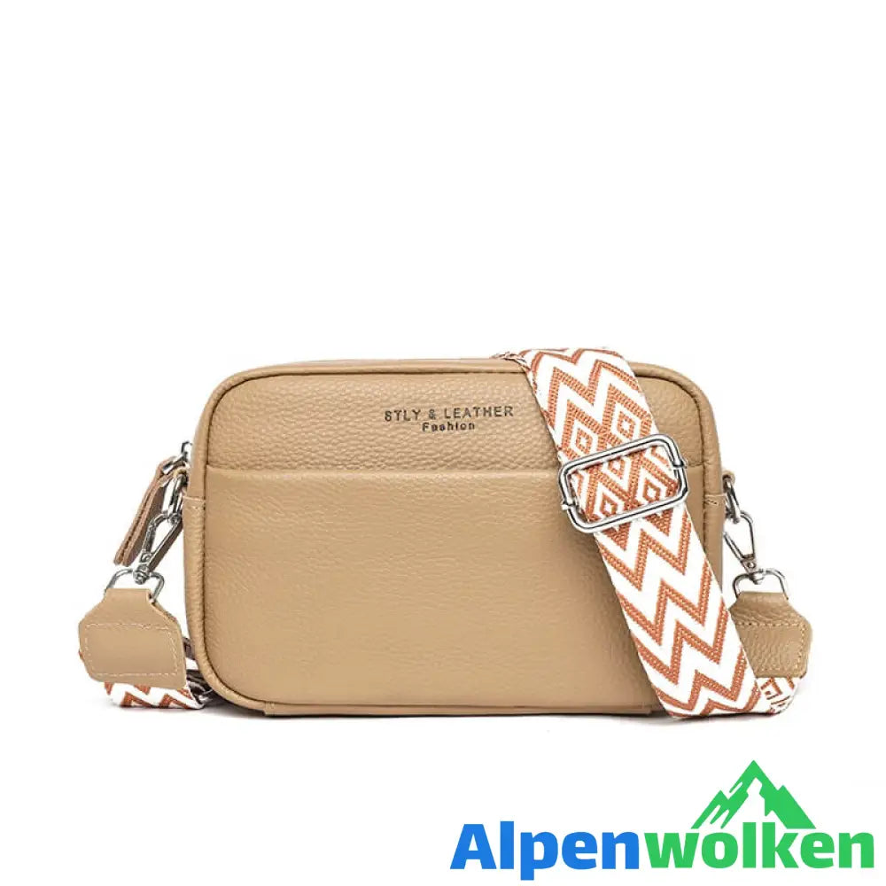 Alpenwolken - Roxana Luxus-Ledertasche Khaki