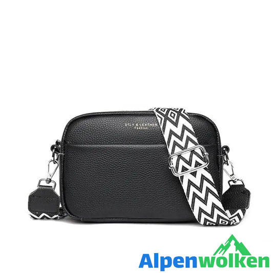 Alpenwolken - Roxana Luxus-Ledertasche Schwarz