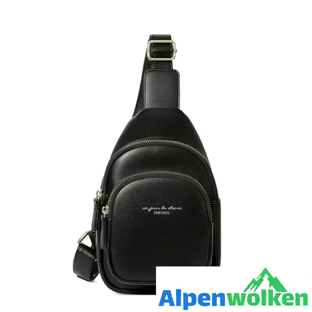 Alpenwolken - Rucksack Brusttasche für Frauen Schwarz