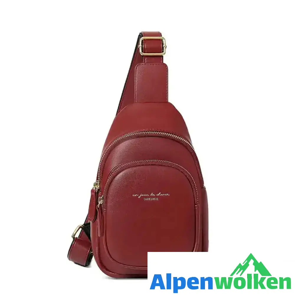 Alpenwolken - Rucksack Brusttasche für Frauen Weinrot