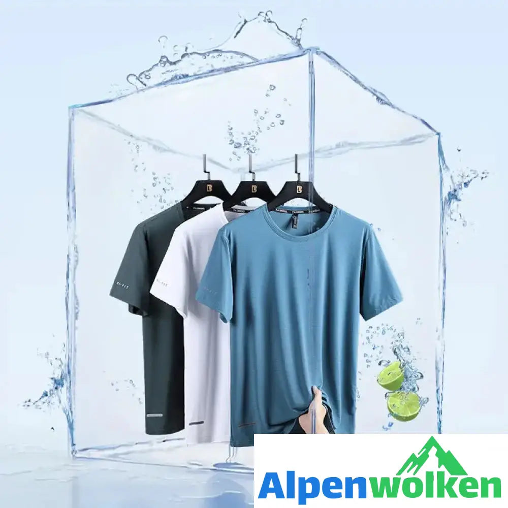 Alpenwolken - Rundhals-T-Shirt aus Eisseide