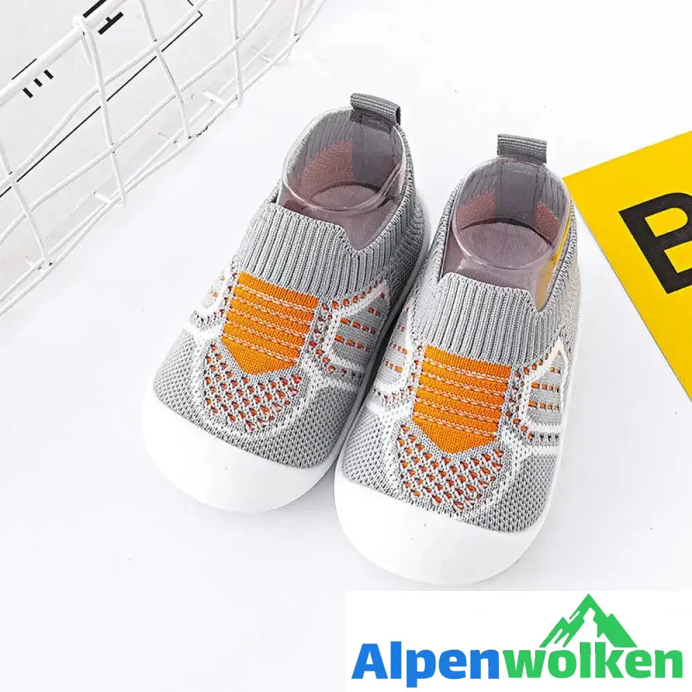 Alpenwolken - Rutschfeste Babyschuhsocken grau