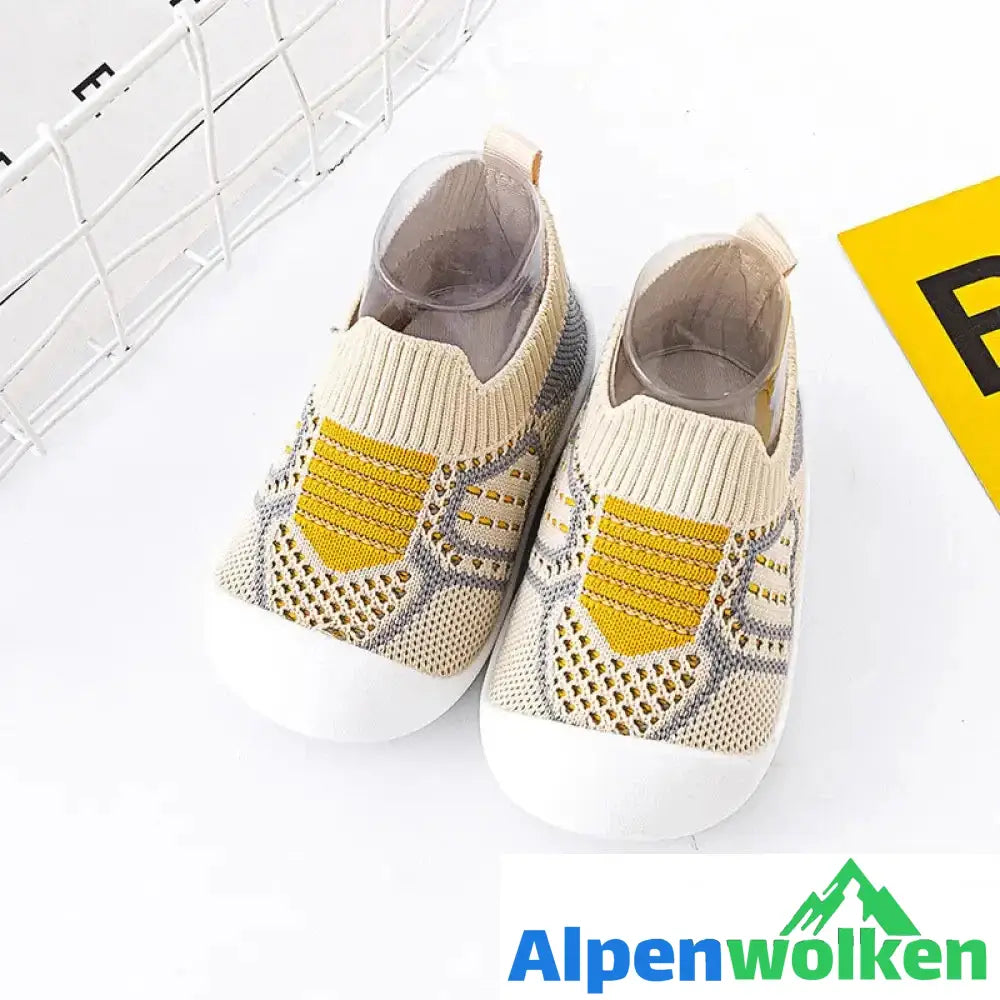 Alpenwolken - Rutschfeste Babyschuhsocken khaki