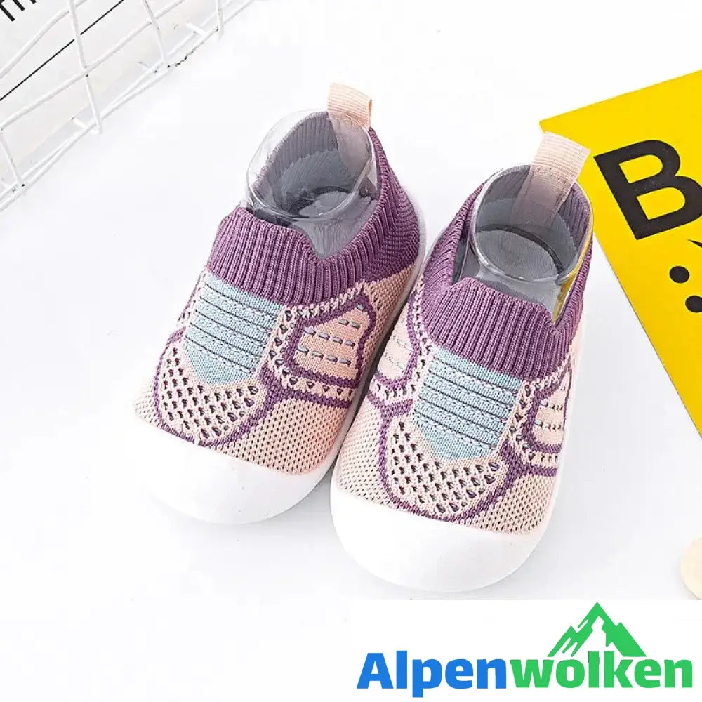 Alpenwolken - Rutschfeste Babyschuhsocken lila-pink