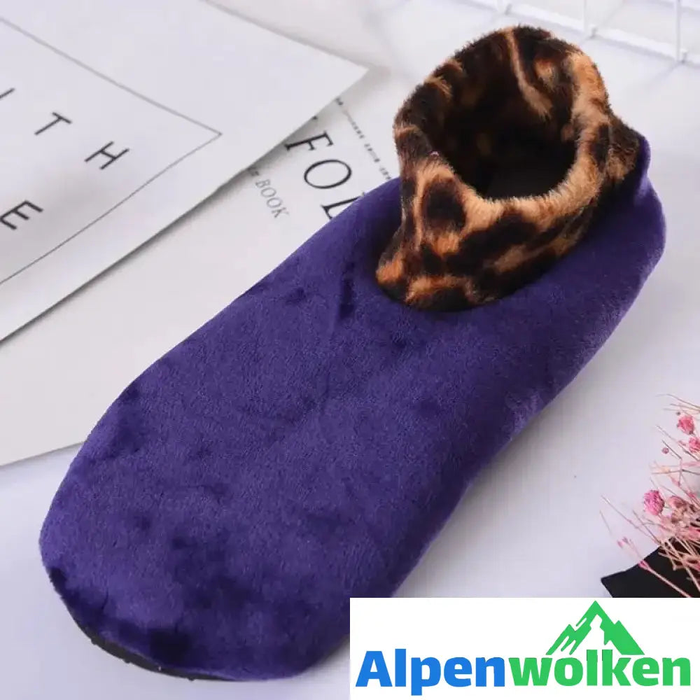 Alpenwolken - Rutschfeste Thermosocken für den Innenbereich FRAU-LILA