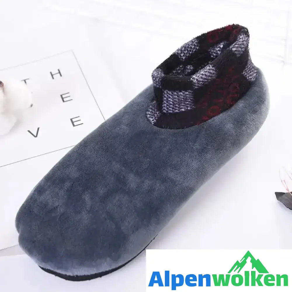 Alpenwolken - Rutschfeste Thermosocken für den Innenbereich MANN-GRAU