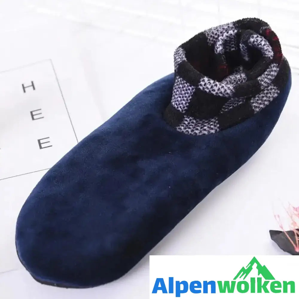 Alpenwolken - Rutschfeste Thermosocken für den Innenbereich MANN-MARINE BLAU