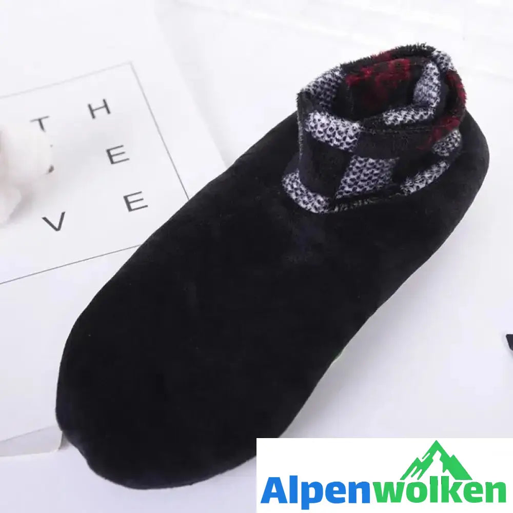 Alpenwolken - Rutschfeste Thermosocken für den Innenbereich MANN-SCHWARZ