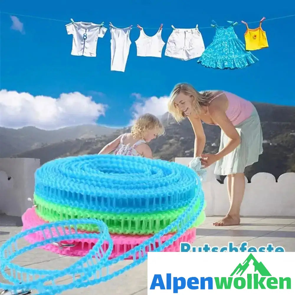 Alpenwolken - Rutschfeste Wäscheleine