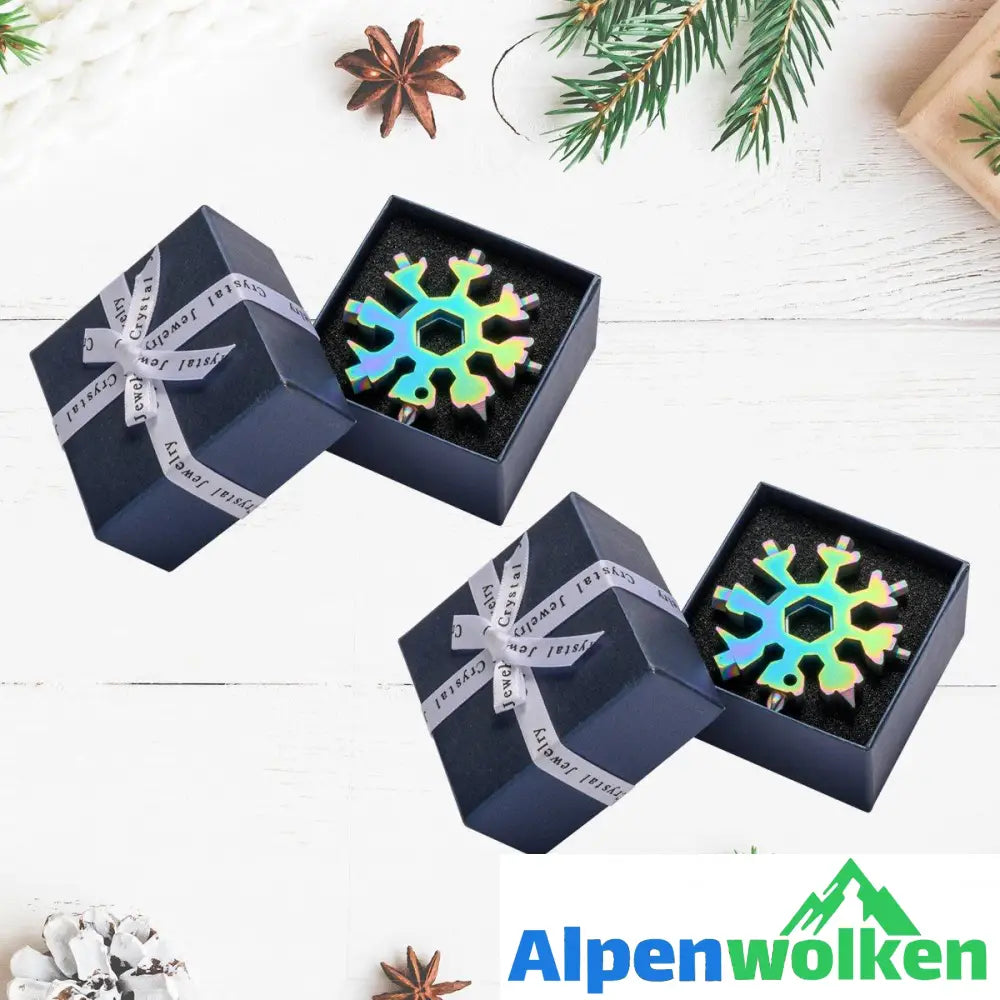 Alpenwolken - Saker 18-in-1-Schneeflocken-Multi-Werkzeug Geschenkverpackung 2* Regenbogenfarbe