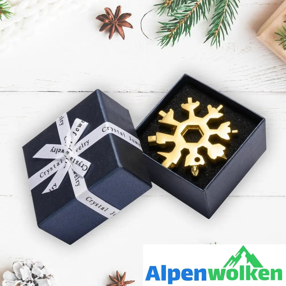 Alpenwolken - Saker 18-in-1-Schneeflocken-Multi-Werkzeug Geschenkverpackung 1* Gold