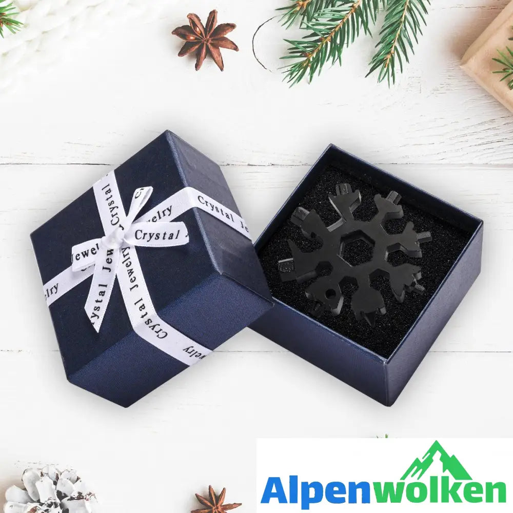 Alpenwolken - Saker 18-in-1-Schneeflocken-Multi-Werkzeug Geschenkverpackung 1* Schwarz