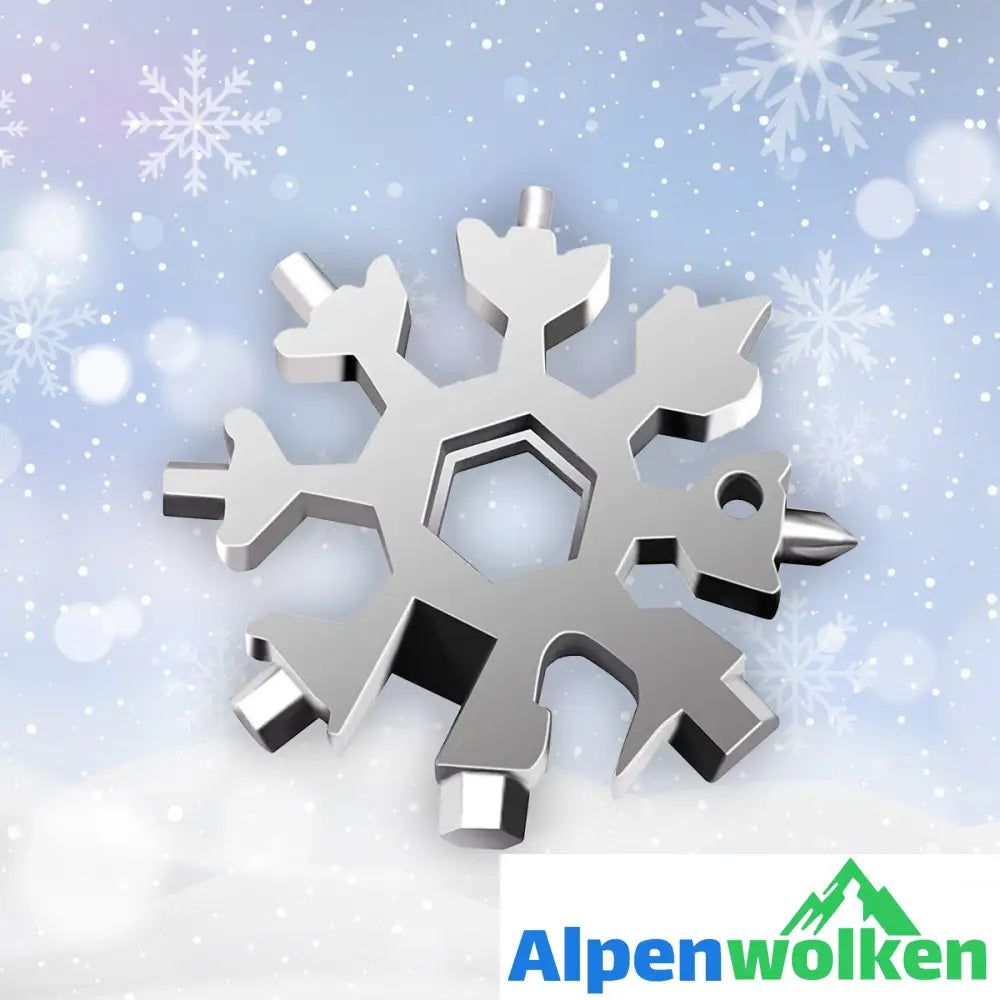 Alpenwolken - Saker 18-in-1-Schneeflocken-Multi-Werkzeug normale Verpackung 1* Silber