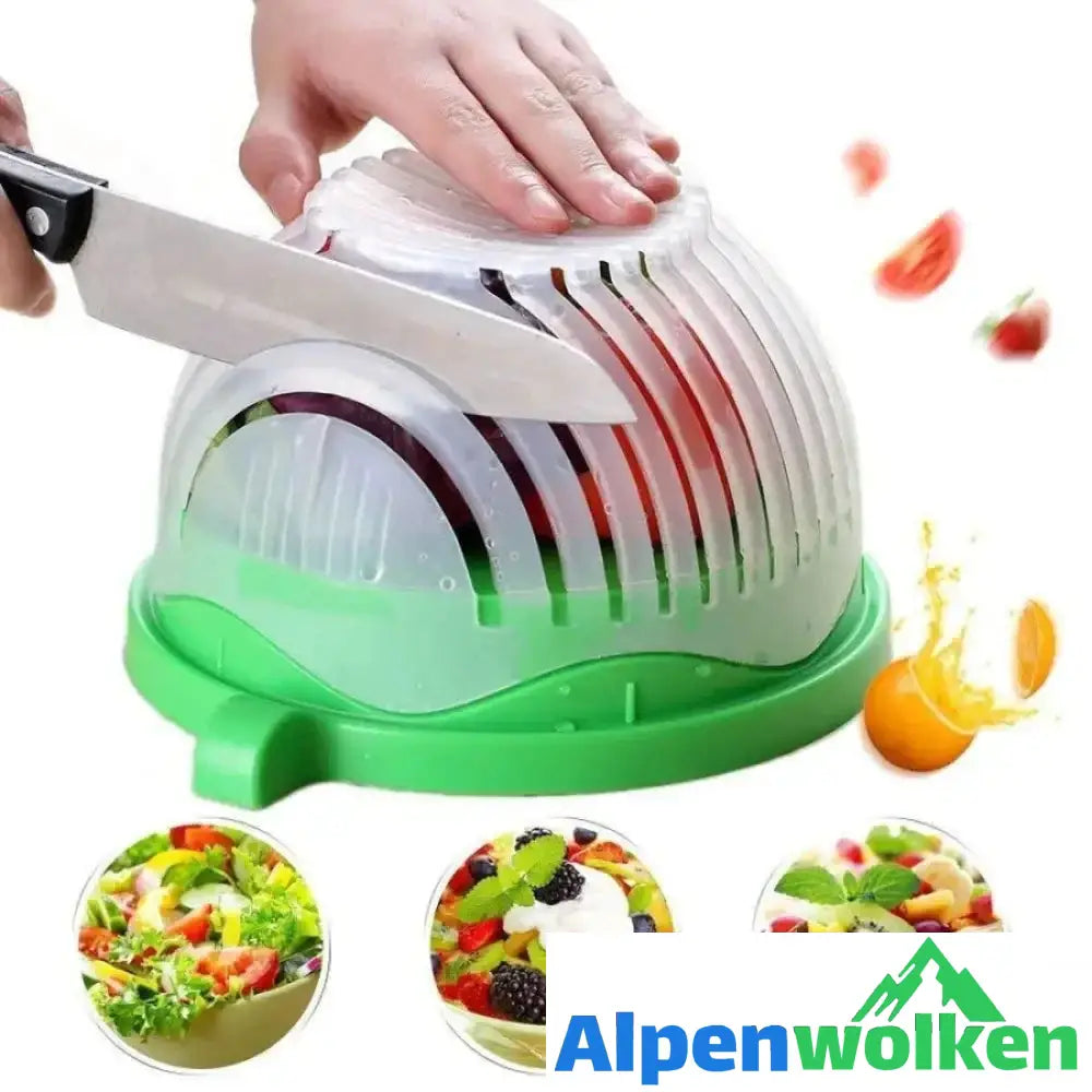 Alpenwolken - Salatschneider mit Zitronenpresse, Salat in 60 Sekunden, Grün