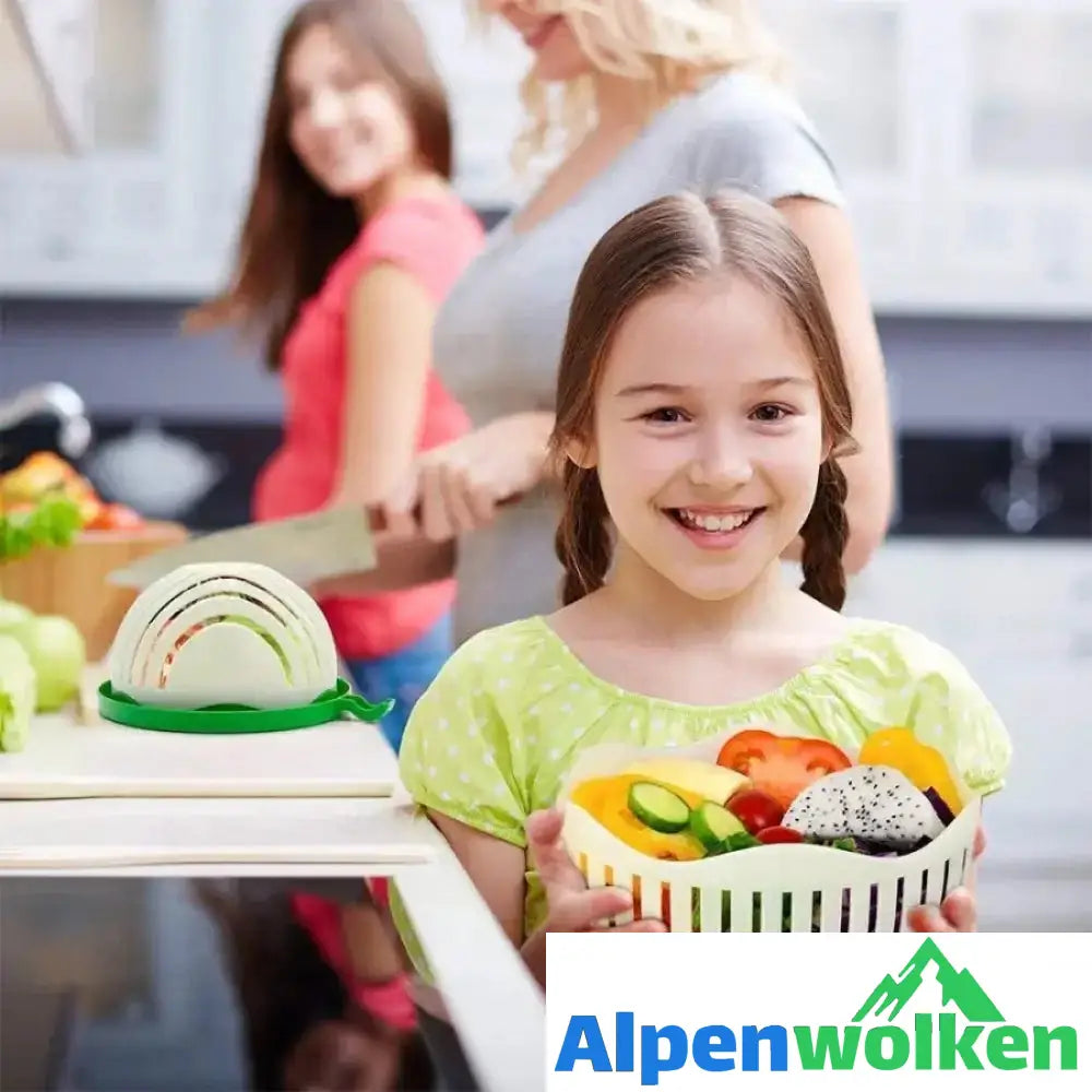 Alpenwolken - Salatschneider mit Zitronenpresse, Salat in 60 Sekunden, Grün