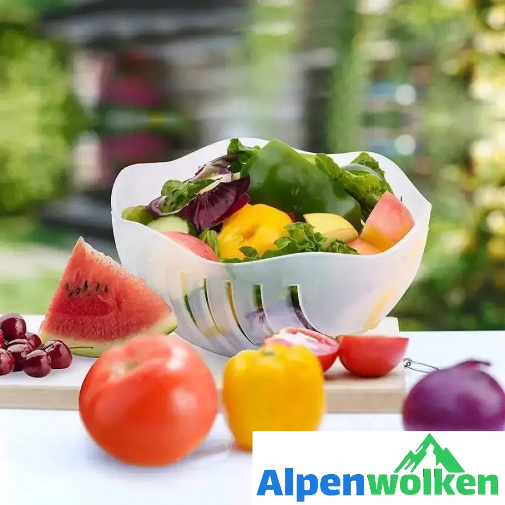 Alpenwolken - Salatschneider mit Zitronenpresse, Salat in 60 Sekunden, Grün