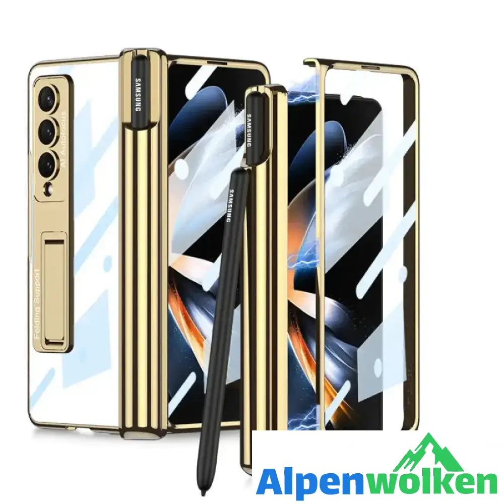 Alpenwolken - Samsung faltbare Handyhülle mit integrierter Folie Gold