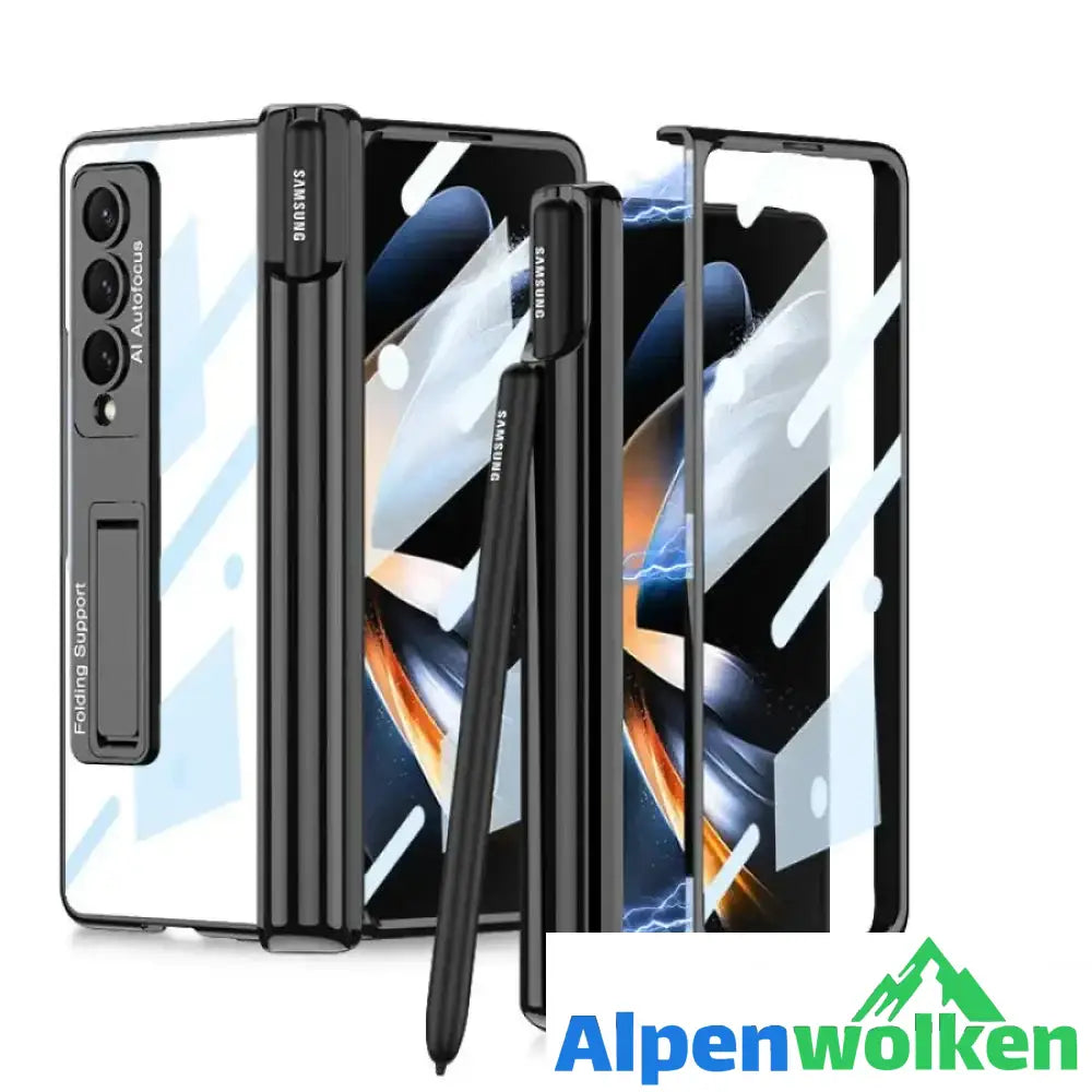 Alpenwolken - Samsung faltbare Handyhülle mit integrierter Folie Schwarz