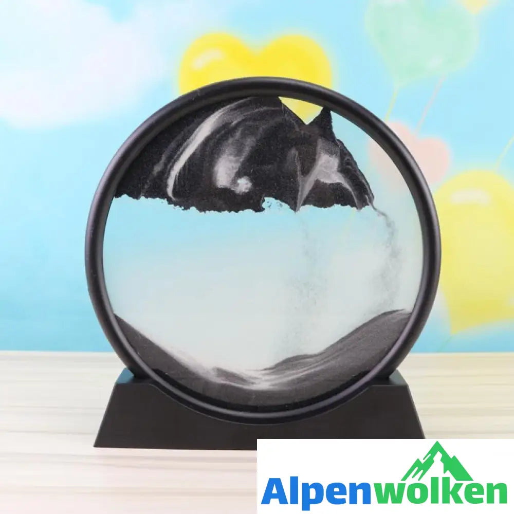 Alpenwolken - Sanduhr für Wohnkultur schwarz