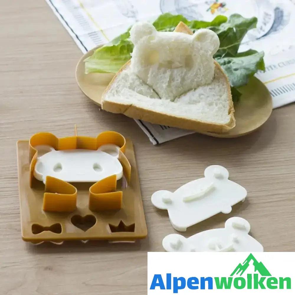 Alpenwolken - Sandwich-Form, Bär, Panda und Frosch, glückliche Frühstückszeit