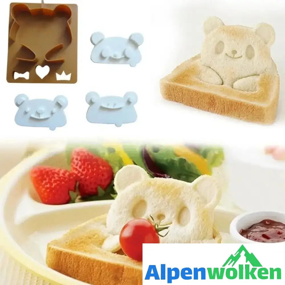 Alpenwolken - Sandwich-Form, Bär, Panda und Frosch, glückliche Frühstückszeit