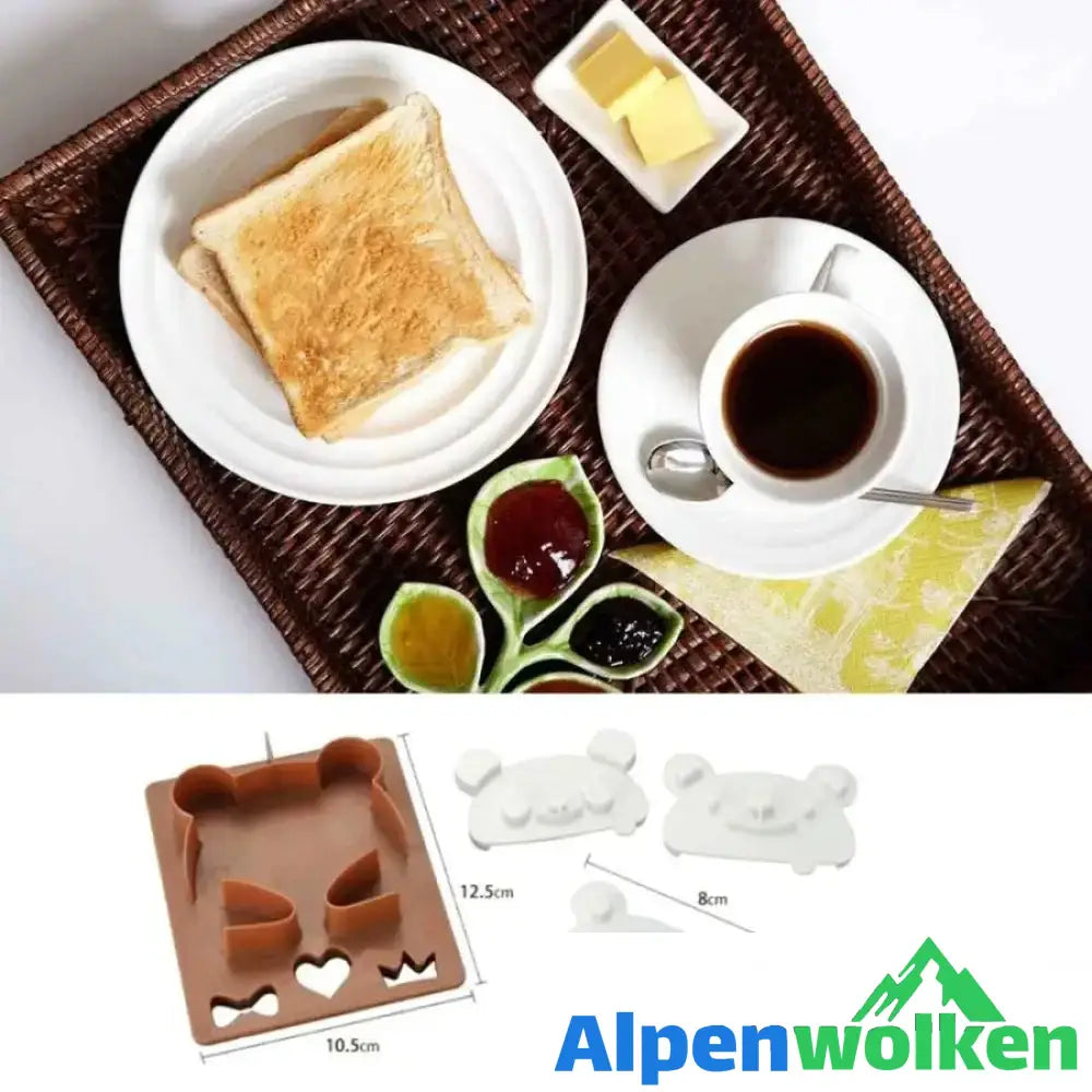 Alpenwolken - Sandwich-Form, Bär, Panda und Frosch, glückliche Frühstückszeit