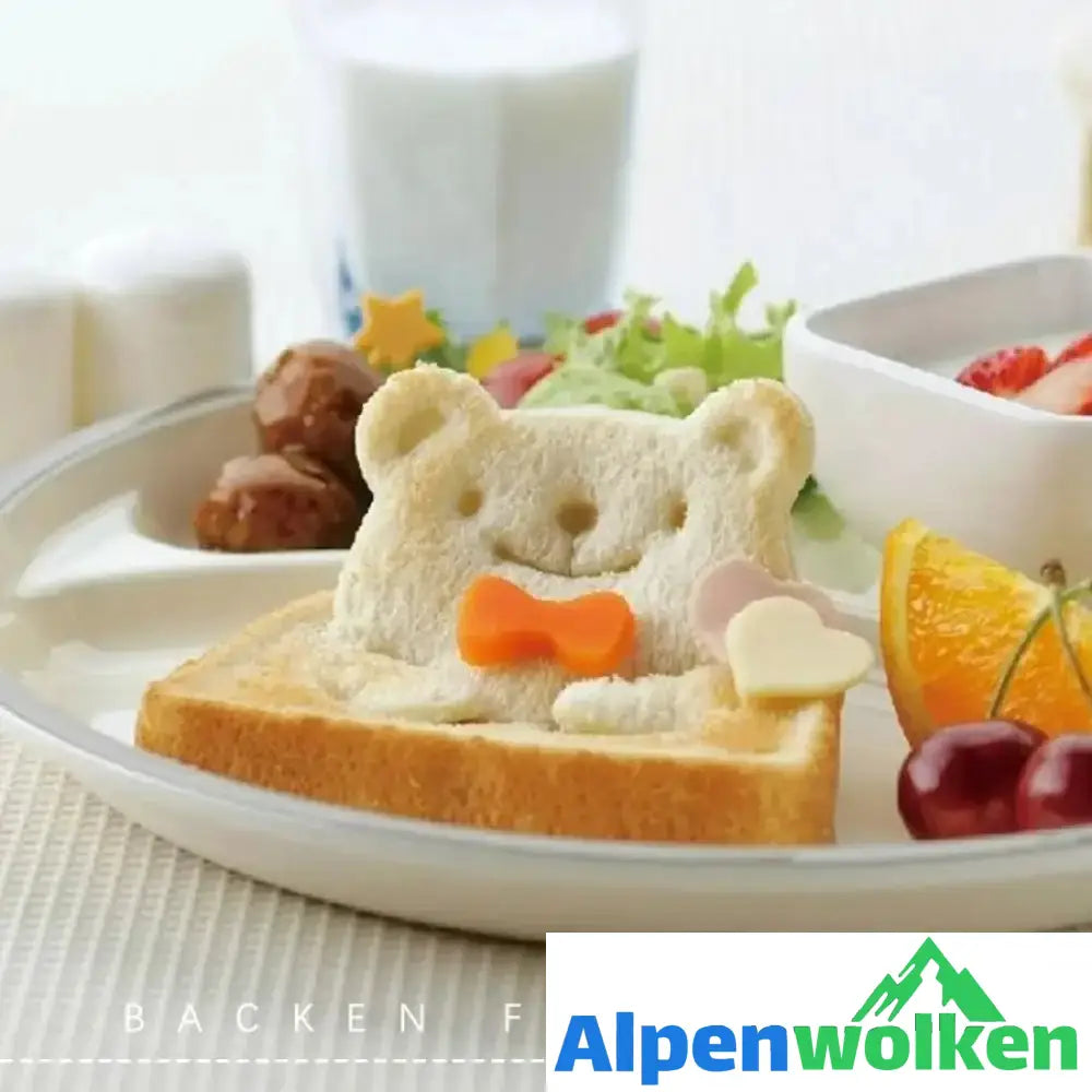 Alpenwolken - Sandwich-Form, Bär, Panda und Frosch, glückliche Frühstückszeit