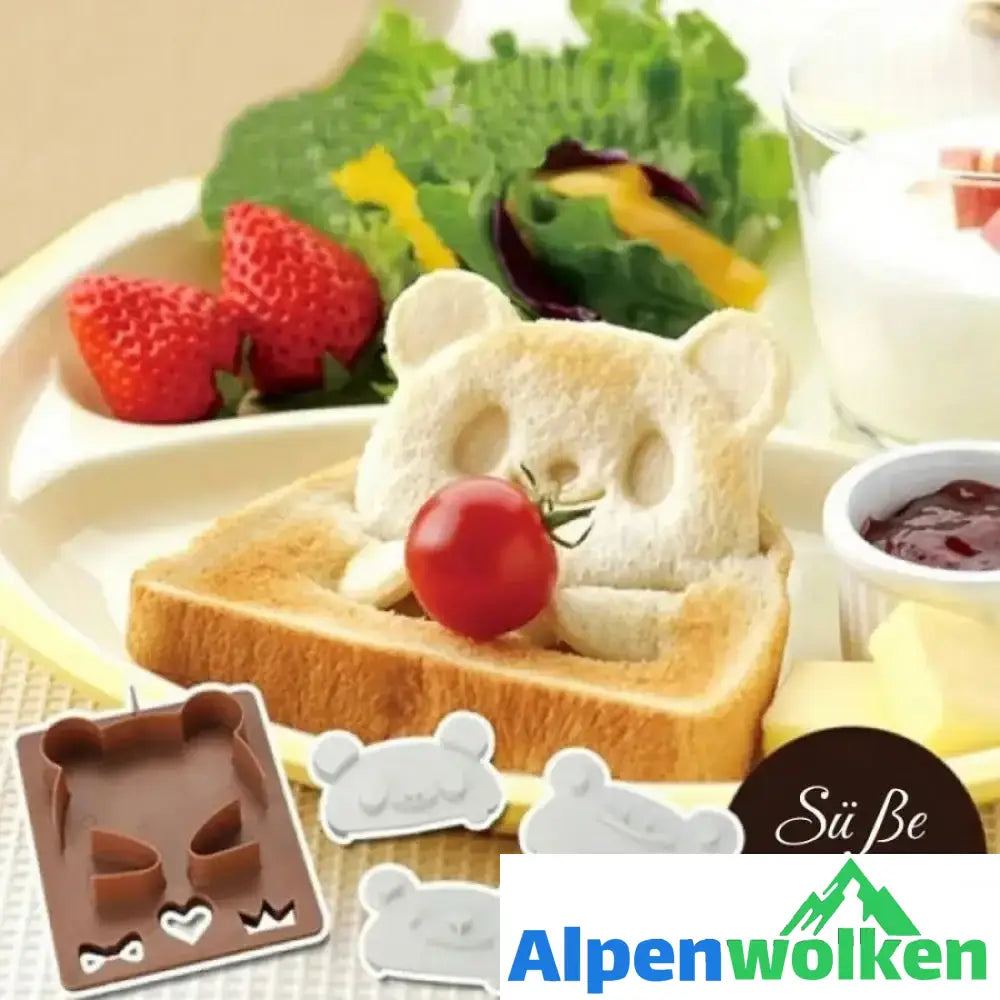 Alpenwolken - Sandwich-Form, Bär, Panda und Frosch, glückliche Frühstückszeit