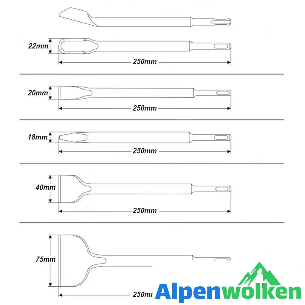 Alpenwolken - Schlagschaufel-Meißel-Set