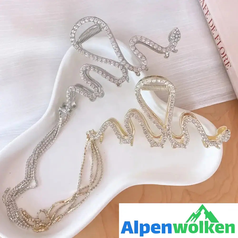 Alpenwolken - Schlange Haarspange mit Strass | festival frisuren