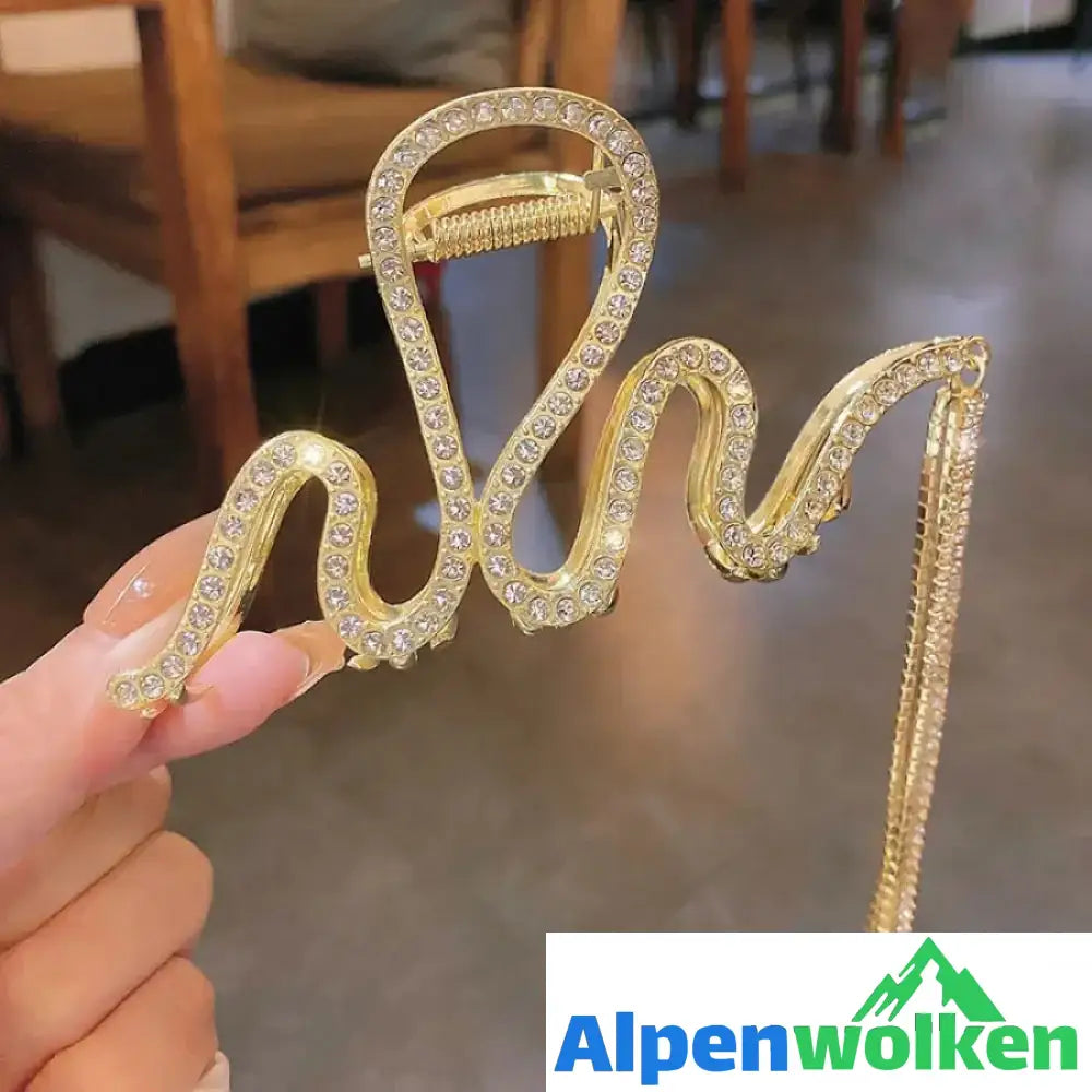 Alpenwolken - Schlange Haarspange mit Strass | festival frisuren Gold