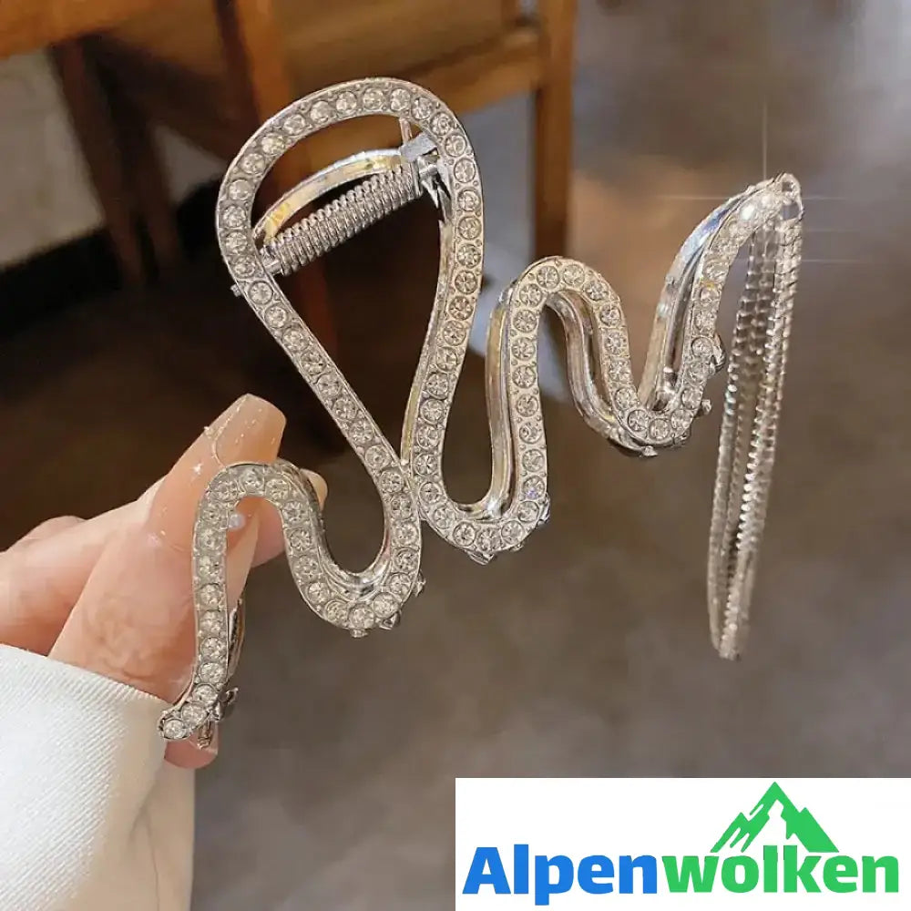 Alpenwolken - Schlange Haarspange mit Strass | festival frisuren Silver