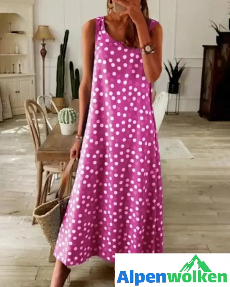 Alpenwolken - Schlupfkleid mit Polka-Dot-Print Rosa