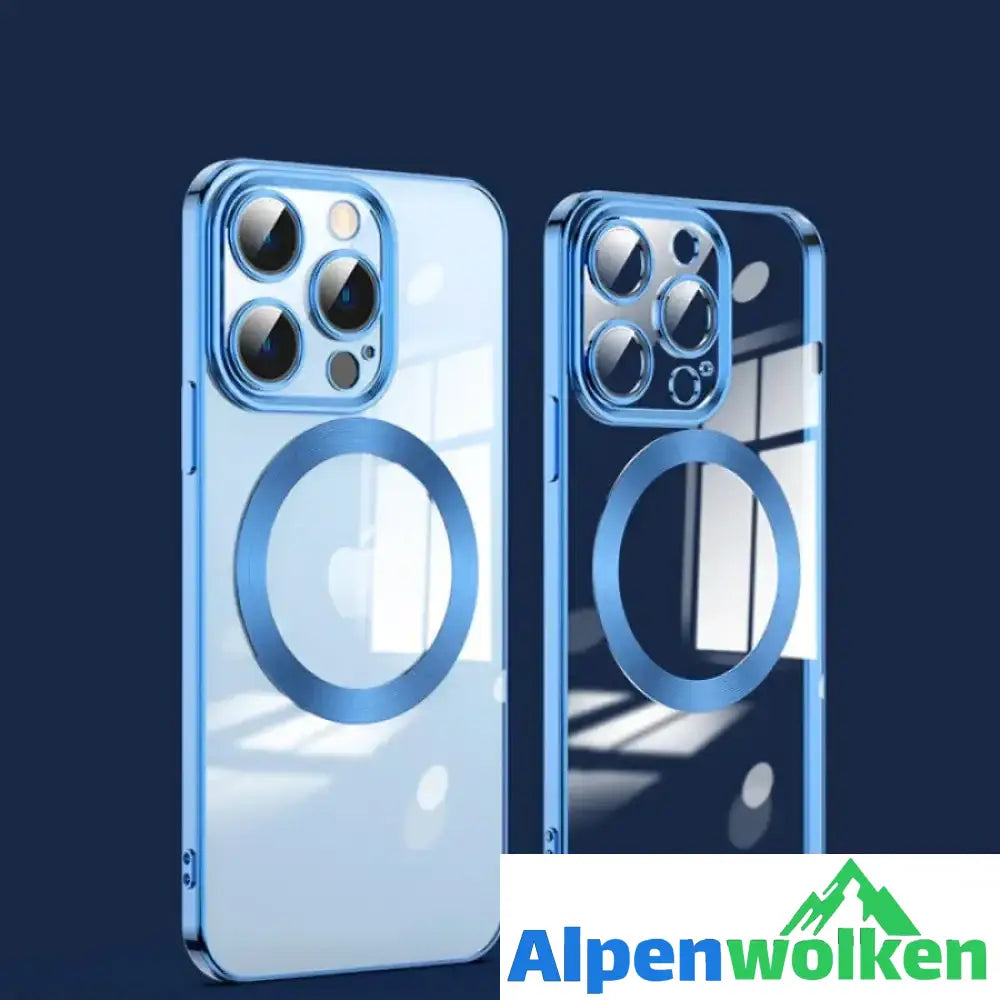 Alpenwolken - 🎊Schlussverkauf - 50 % Rabatt🎊Kabellose Magnetische All-Inclusive-iPhone-Hülle mit Galvanik Dunkelblau