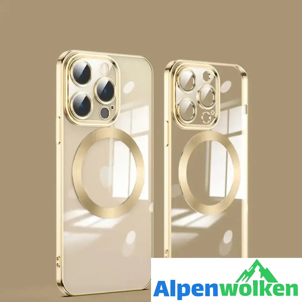 Alpenwolken - 🎊Schlussverkauf - 50 % Rabatt🎊Kabellose Magnetische All-Inclusive-iPhone-Hülle mit Galvanik Gold