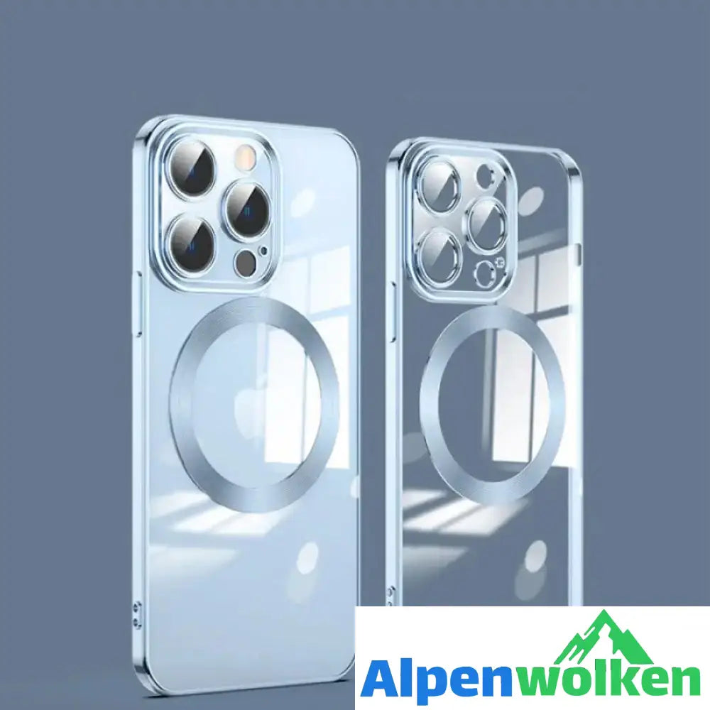 Alpenwolken - 🎊Schlussverkauf - 50 % Rabatt🎊Kabellose Magnetische All-Inclusive-iPhone-Hülle mit Galvanik Hellblau