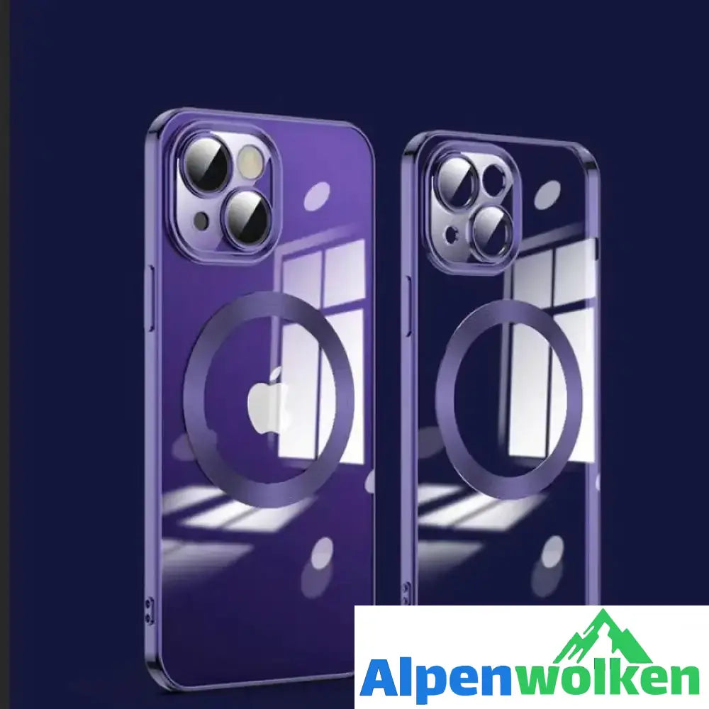 Alpenwolken - 🎊Schlussverkauf - 50 % Rabatt🎊Kabellose Magnetische All-Inclusive-iPhone-Hülle mit Galvanik Lila