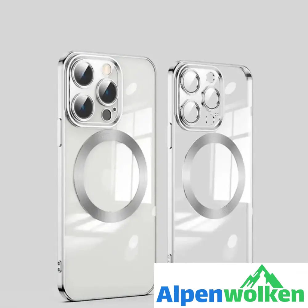 Alpenwolken - 🎊Schlussverkauf - 50 % Rabatt🎊Kabellose Magnetische All-Inclusive-iPhone-Hülle mit Galvanik Silver