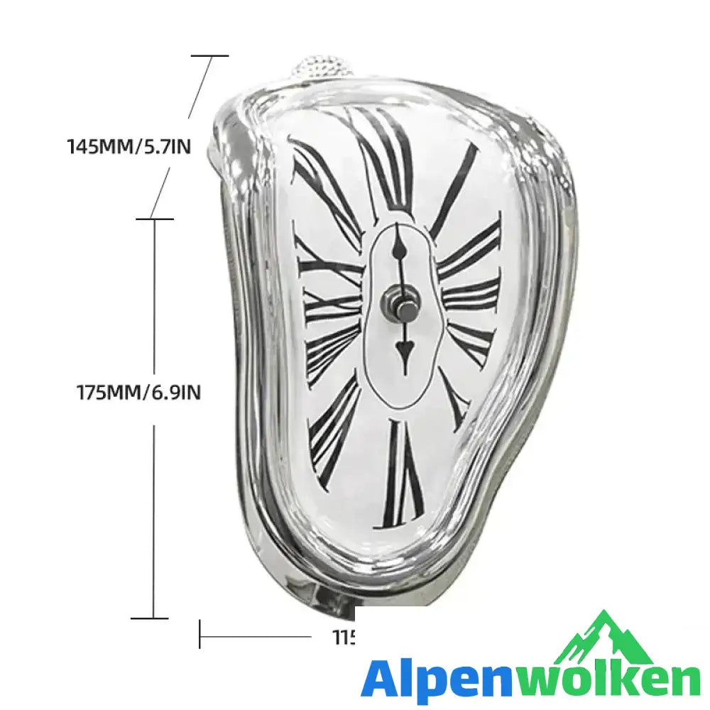 Alpenwolken - Schmelzende verzerrte fließende Uhr