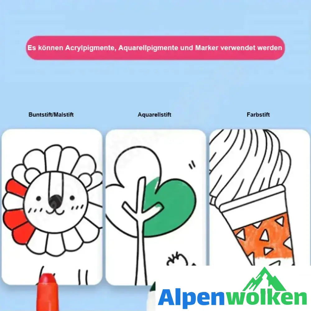 Alpenwolken - 🎨Schneidbare Zeichenrolle für Kinder🎁🎄