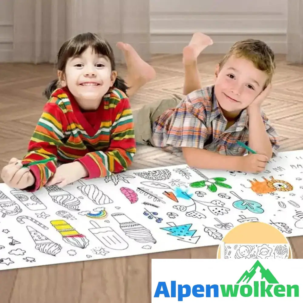 Alpenwolken - 🎨Schneidbare Zeichenrolle für Kinder🎁🎄