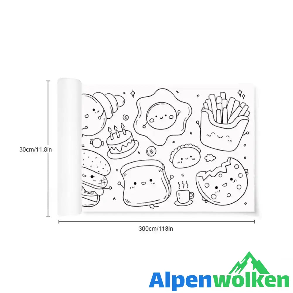 Alpenwolken - 🎨Schneidbare Zeichenrolle für Kinder🎁🎄